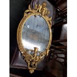 LATE 18TH , EARLY 19TH CENTURY GILT FRAMED OVAL MIRROR A/F