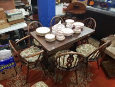 ERCOL DINING TABLE AND CHAIRS