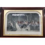 LARGE ROSEWOOD FRAMED VICTORIAN PRINT