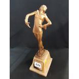 GENUINE ART DECO COLD PAINTED SPELTER FIGURE