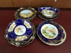 QUANTITY OF HAND PAINTED AYNSLEY AND OTHER PLATES