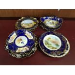 QUANTITY OF HAND PAINTED AYNSLEY AND OTHER PLATES