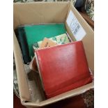 BOX OF POSTCARDS AND CIGARETTE CARDS