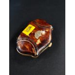 VICTORIAN TORTOISE SHELL PURSE, SILVER AND GOLD INLAY