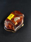 VICTORIAN TORTOISE SHELL PURSE, SILVER AND GOLD INLAY