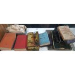 BOX OF OLD STAMP ALBUMS , STAMPS ETC