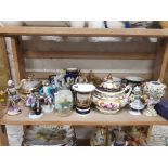 SHELF LOT OF CERAMICS