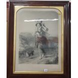 VICTORIAN ROSEWOOD FRAMED PRINT