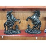 PAIR OF SPELTER FIGURES