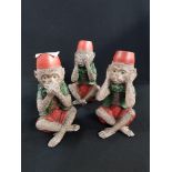 3 MONKEY FIGURES