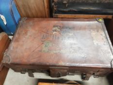 VICTORIAN LEATHER TRUNK