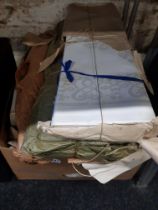 LARGE BOX LOT OF OLD LINENS