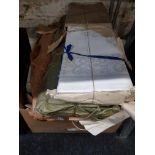 LARGE BOX LOT OF OLD LINENS