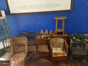 QUANTITY ANTIQUE FURNITURE MOSTLY CHAIRS