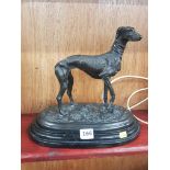 BRONZE GREYHOUND ON MARBLE BASE