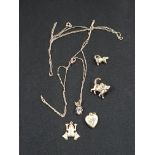 GOLD CHARMS AND NECKLACE 4.0G