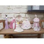 6 COALPORT FIGURES