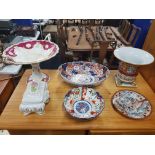 SHELF LOT OF ANTIQUE CHINA