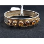 VICTORIAN SILVER HALLMARKED CITRINE BANGLE