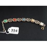 UNUSUAL VINTAGE MULTI STONE AGATE BRACELET