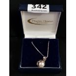 SILVER KAREN AND CO PEARL PENDANT CHAIN