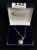 SILVER KAREN AND CO PEARL PENDANT CHAIN
