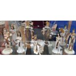 7 WEDGEWOOD EGYPTIAN FIGURES AND 2 VASES WITH LIDS