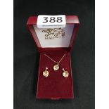 9 CARAT GOLD NECKLACE AND EARRINGS