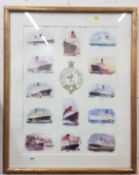 LARGE FRAMED CUNARD STEAMSHIP COMPANY PICTURE