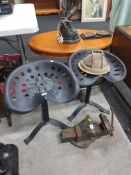 PAIR OF TRACTOR SEAT STOOLS