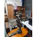 LARGE ANTIQUE FIGURE LAMP