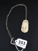 CARVED BONE PENDANT AND SILVER CHAIN
