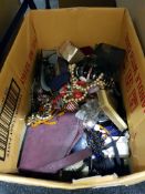 LARGE BOX OF COSTUME JEWELLERY TO INCLUDE CUFFLINKS