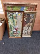 3 OLD FRAMED EMBROIDERED PICTURES