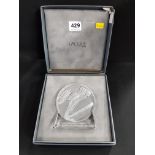 LALIQUE OLYMPICS GLASS TROPHY, BOXED