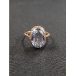 9 CARAT GOLD BLUE TOPAZ RING