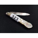 SILVER MOTHER OF PEARL FRUIT KNIFE