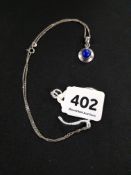 SILVER LAPIS PENDANT AND SILVER CHAIN