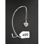 SILVER HEART LOCKET AND CHAIN