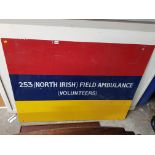 LARGE ORIGINAL NORTH IRISH FIELD AMBULANCE SIGN