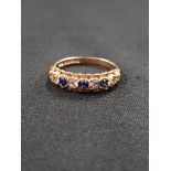 9 CARAT GOLD SAPPHIRE AND CZ RING
