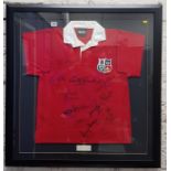 BRITISH LIONS AUTOGRAPHS SHIRT WITH JACK KYLES AUTOGRPAH ON BACK OF FRAME