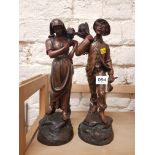 PAIR OF SPELTER FIGURES