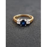 18C CARAT GOLD DIAMOND AND SAPPHIRE RING CIRCA 0.20 CARAT OFDIAMONDS