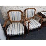 PAIR OF ANTIQUE OPEN ARMCHAIRS