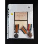 SET OF WORLD WAR I MEDALS AND DOCUMENTATION S.4-093845 PRIVATE W.G MAPP A.S.C WITH ORIGINAL RIBBONS