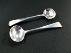 PAIR OF LONDON SILVER CADDY SPOONS