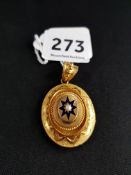 VICTORIAN SEED PEARL AND ENAMEL PENDANT