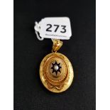 VICTORIAN SEED PEARL AND ENAMEL PENDANT