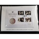 HRH PRINCE PHILIP DUKE OF EDINBURGH 70 YEARS OF SERVICE £5 SILVER PROOF COIN COVER